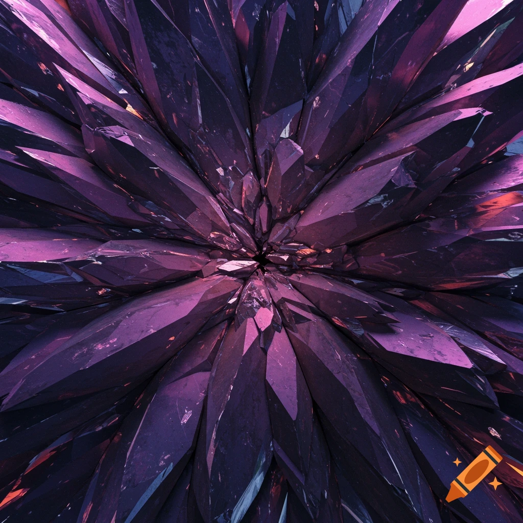 Abstract image of sharp purple and blue crystals