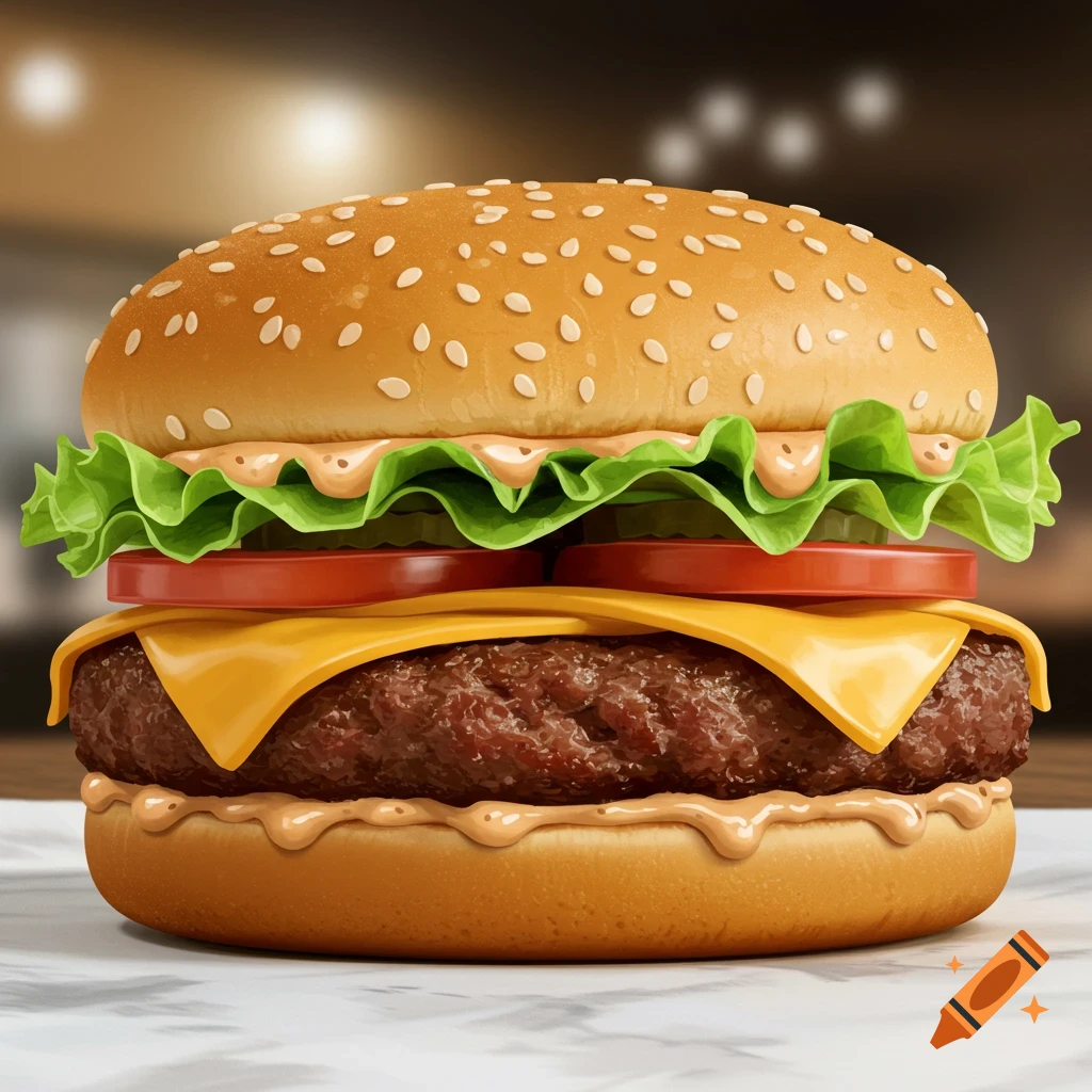 A juicy cheeseburger