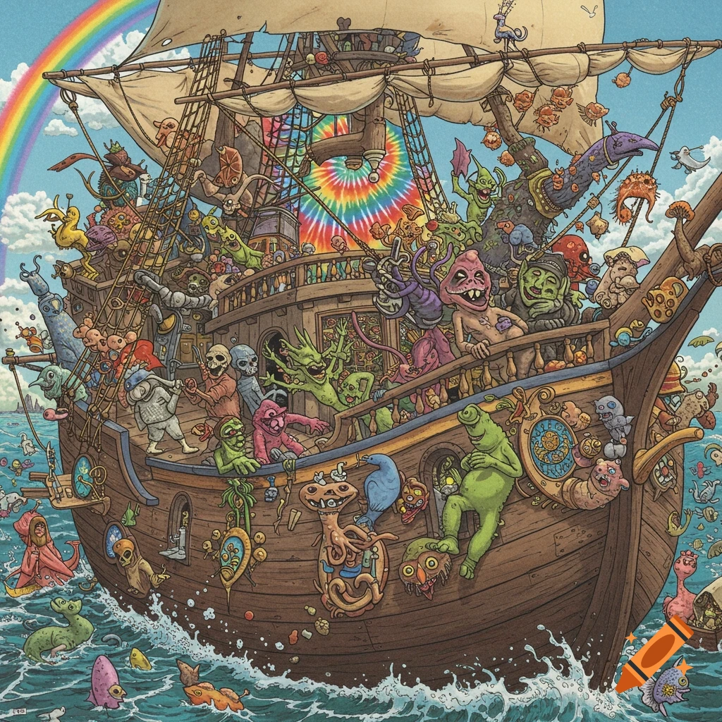 Grateful Dead inspired Ship of Fools on Craiyon
