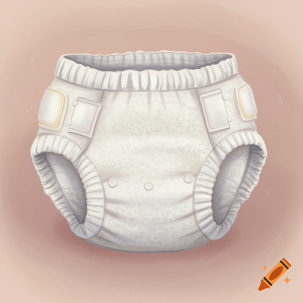 A soft white baby diaper.