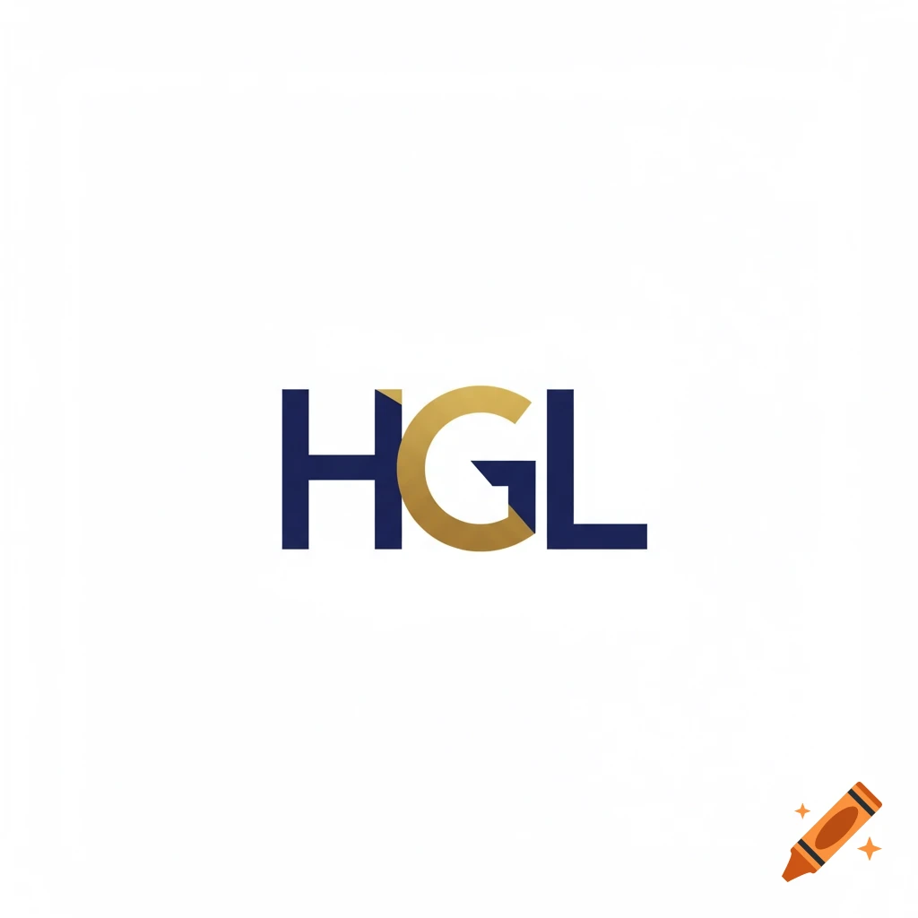 Logo with dark blue letters H and L and a gold stylized letter G on white background.
