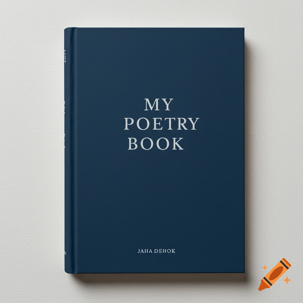 A dark blue book cover titled MY POETRY BOOK in white text.