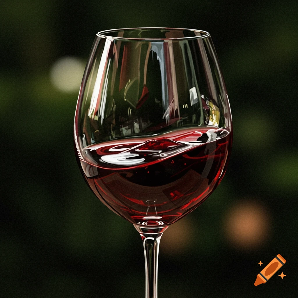 Close up of a glass of red wine