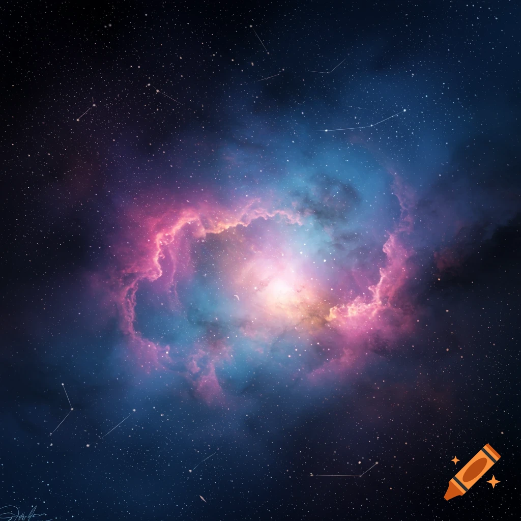 A colorful nebula in space with stars