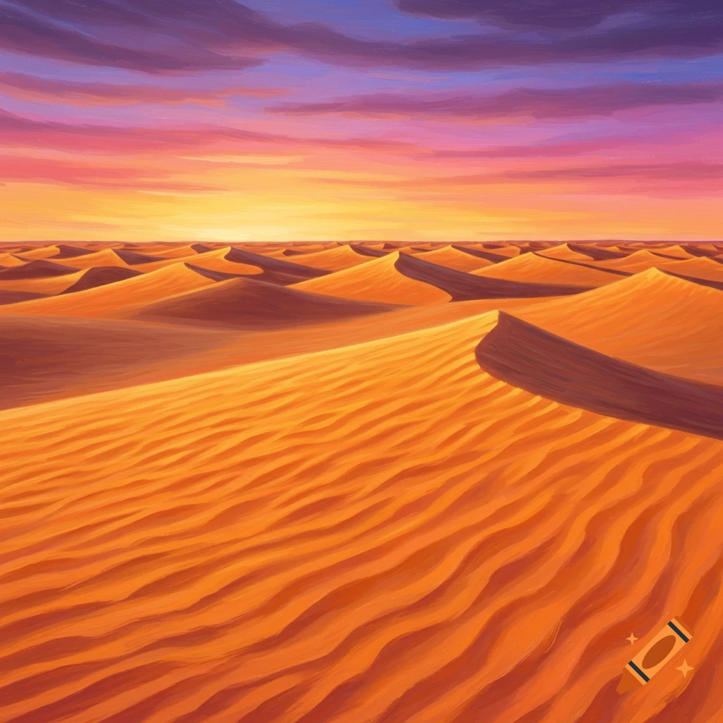 Sand dunes at sunset