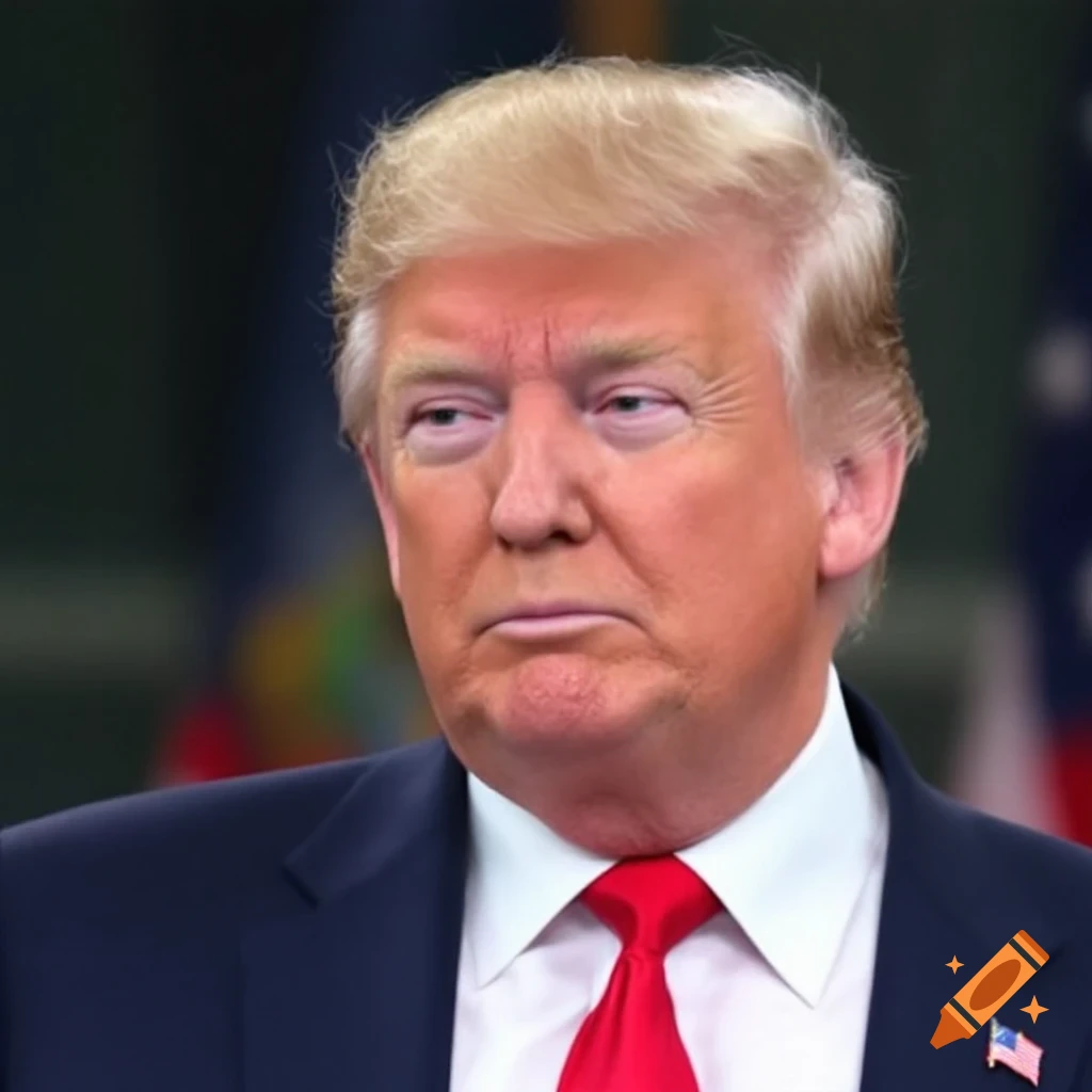 Close-up portrait of Donald Trump in a suit and red tie.
