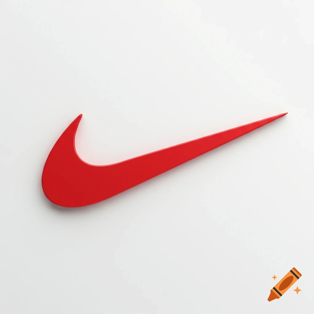 A bright red Nike swoosh logo is shown on a white background.