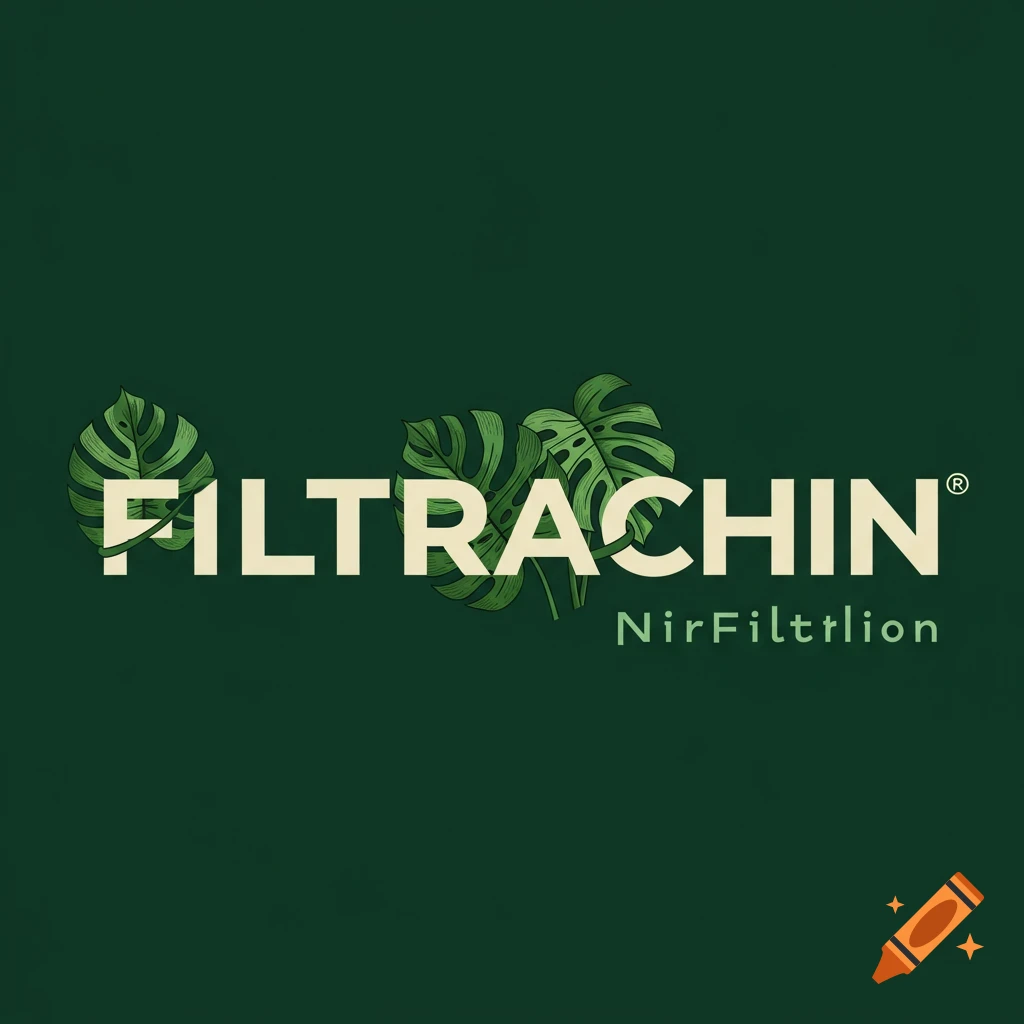 A green logo with the word "FILTRACHIN" above smaller text, overlaid with stylized green plant leaves.