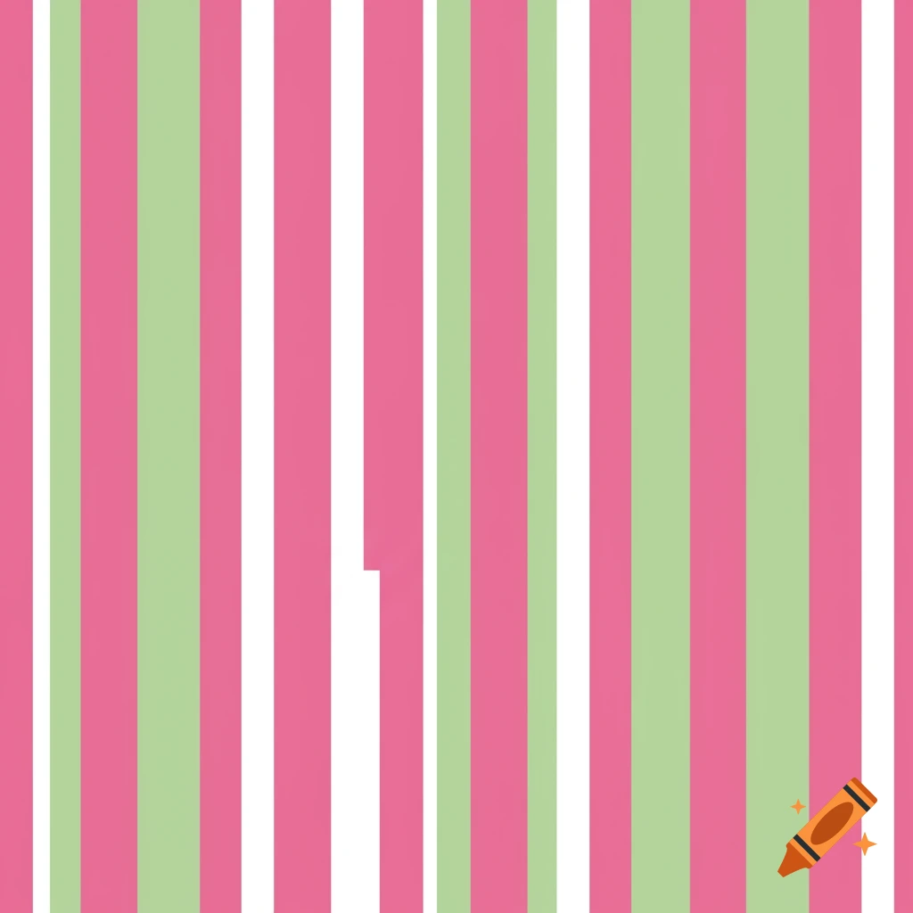 Vertical stripes of pink, light green, and white.
