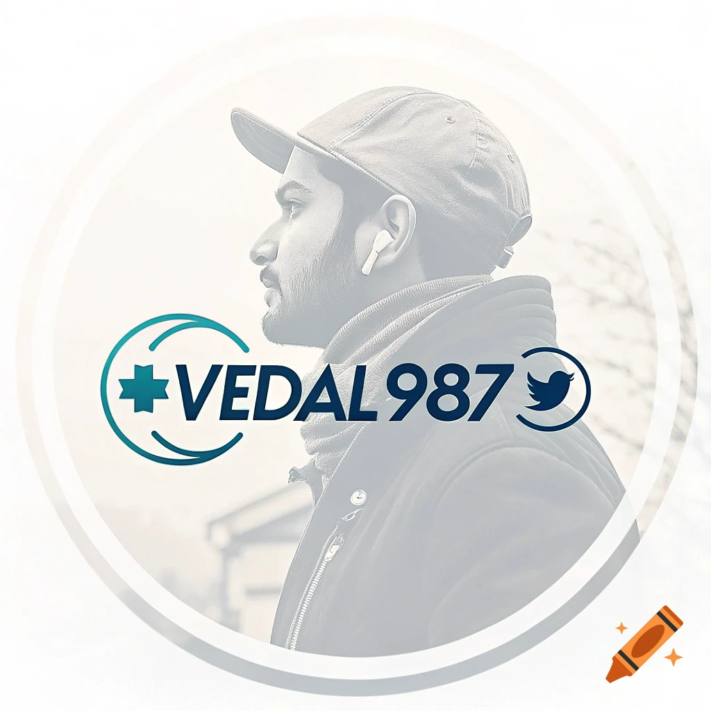 Profile picture of a man with blue text and logos overlaid.