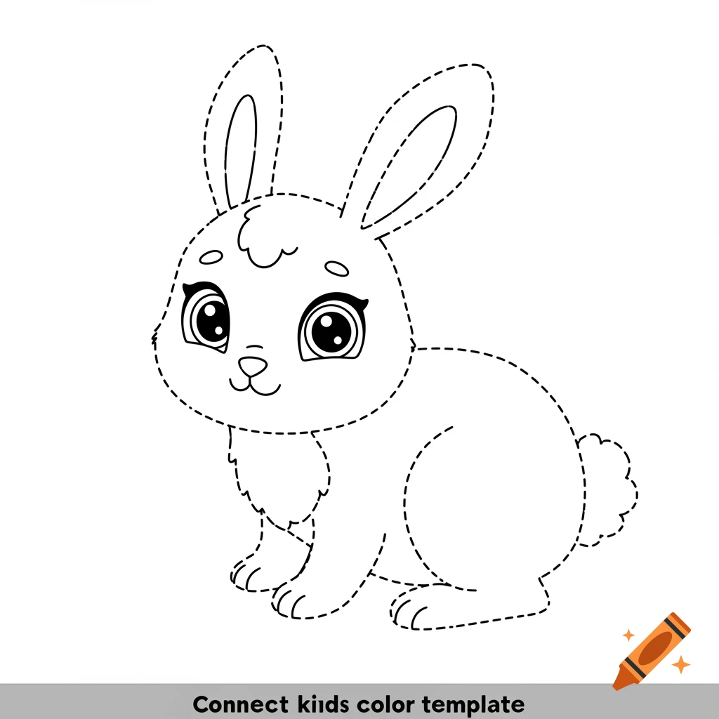 Simple outline drawing of a cute cartoon rabbit for coloring.