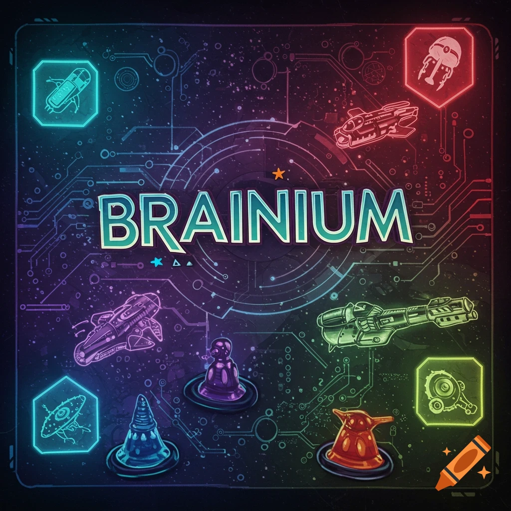 Brainium board game with science fiction theme on Craiyon