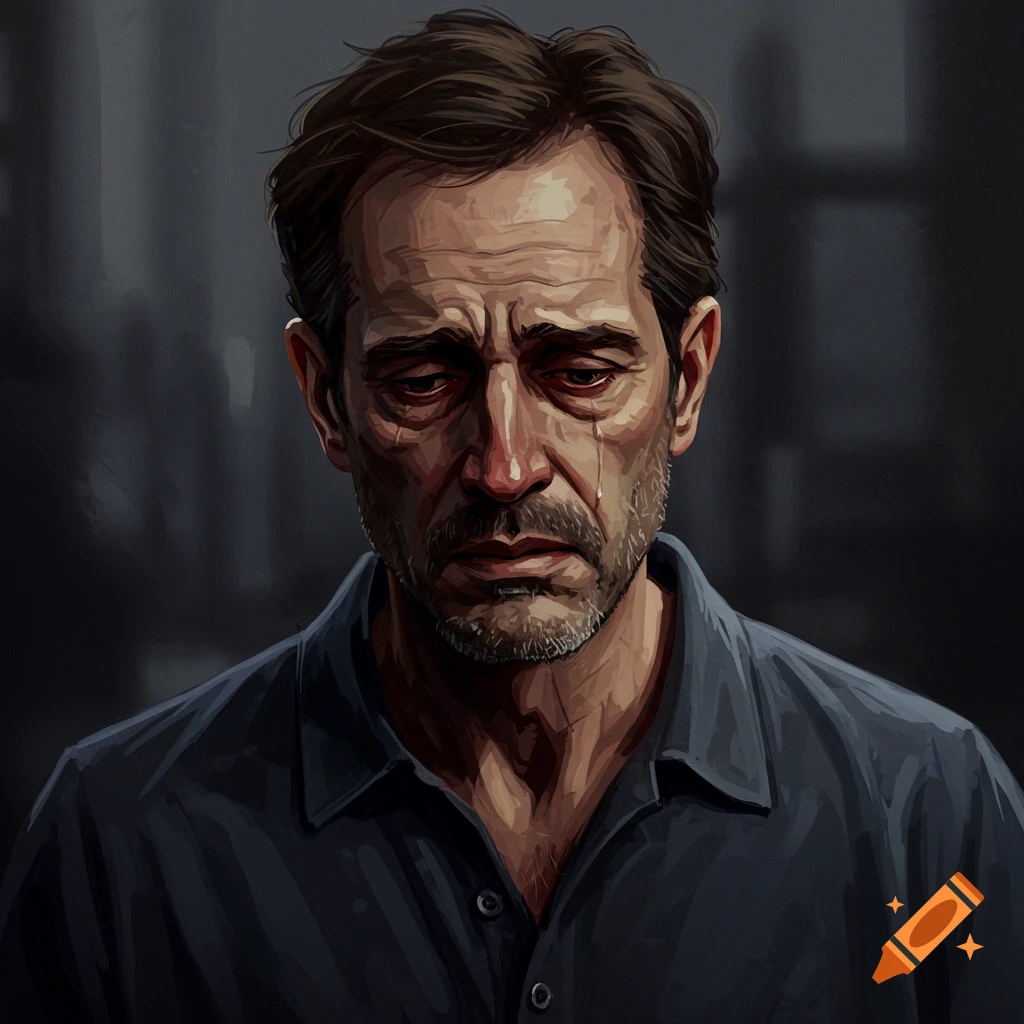 A man crying.