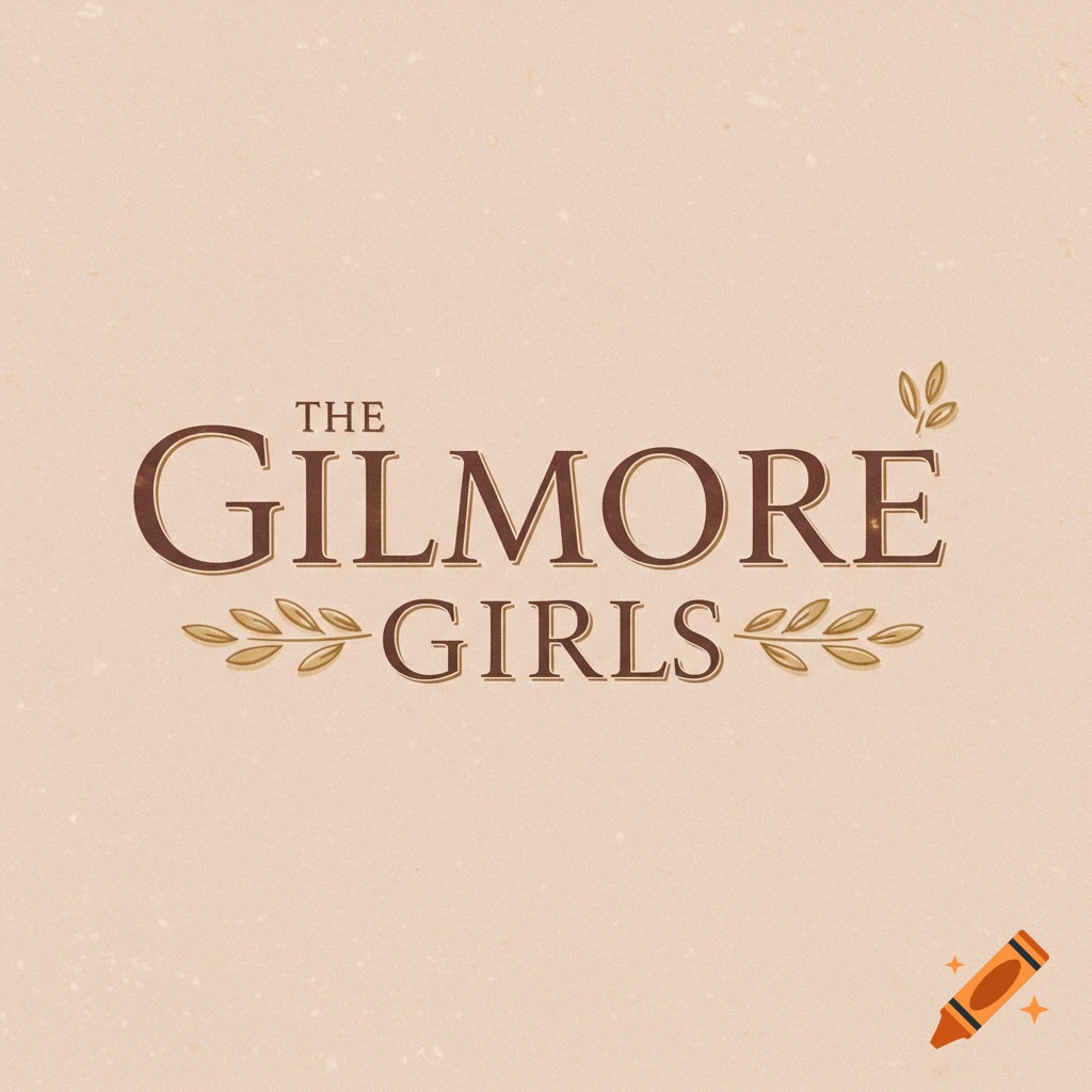 Logo for The Gilmore Girls with stylized text and decorative branches on a light background.