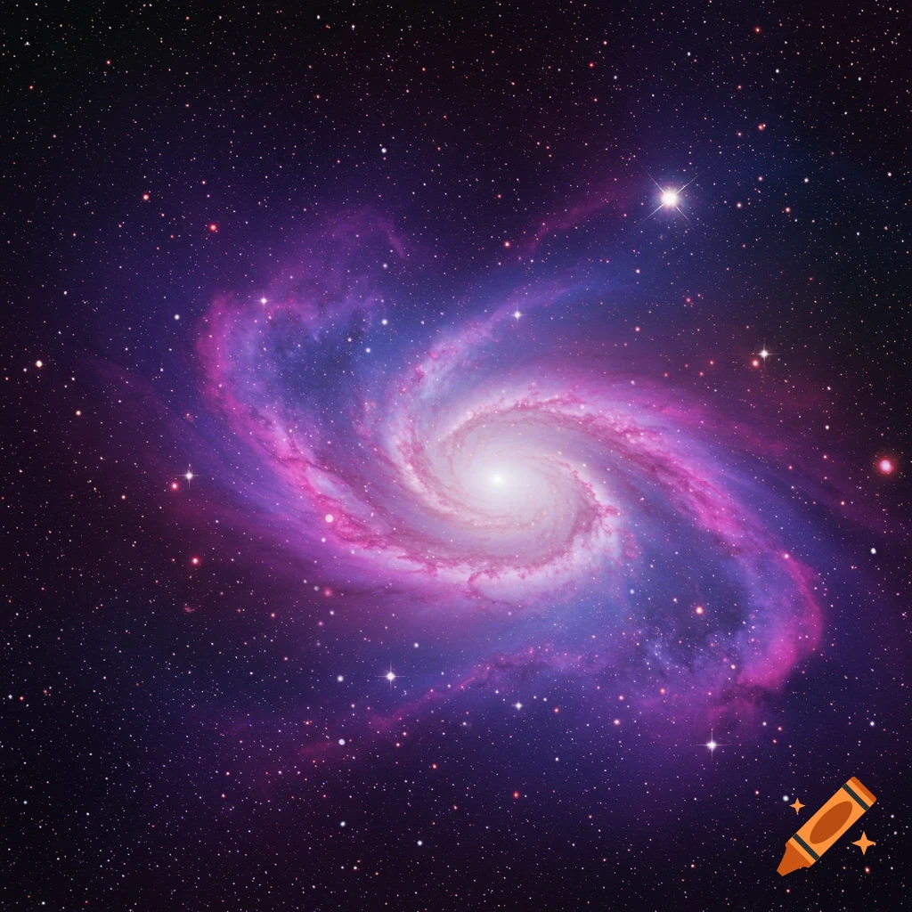 A vibrant spiral galaxy in space with stars.