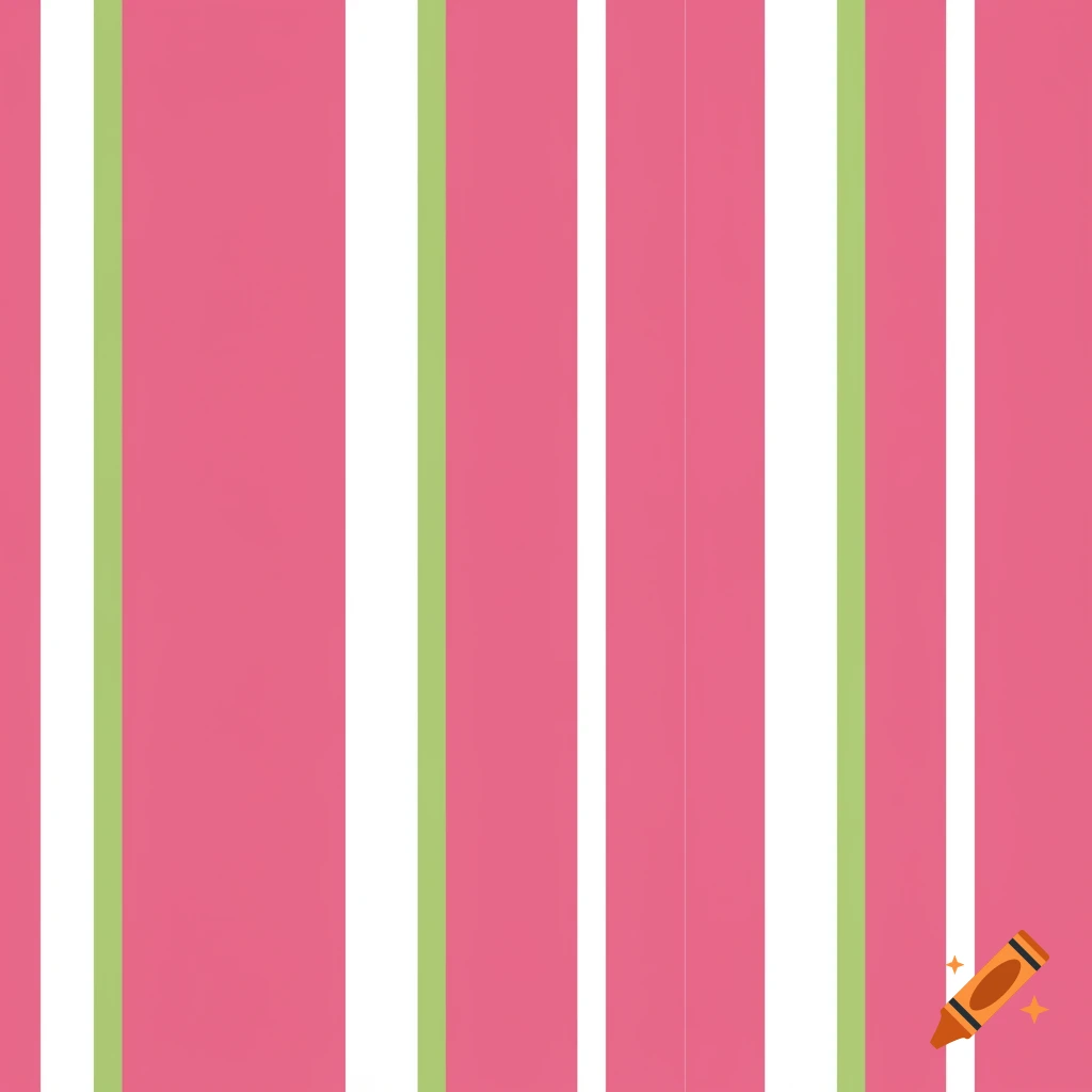Vertical stripes in pink, white, and light green.