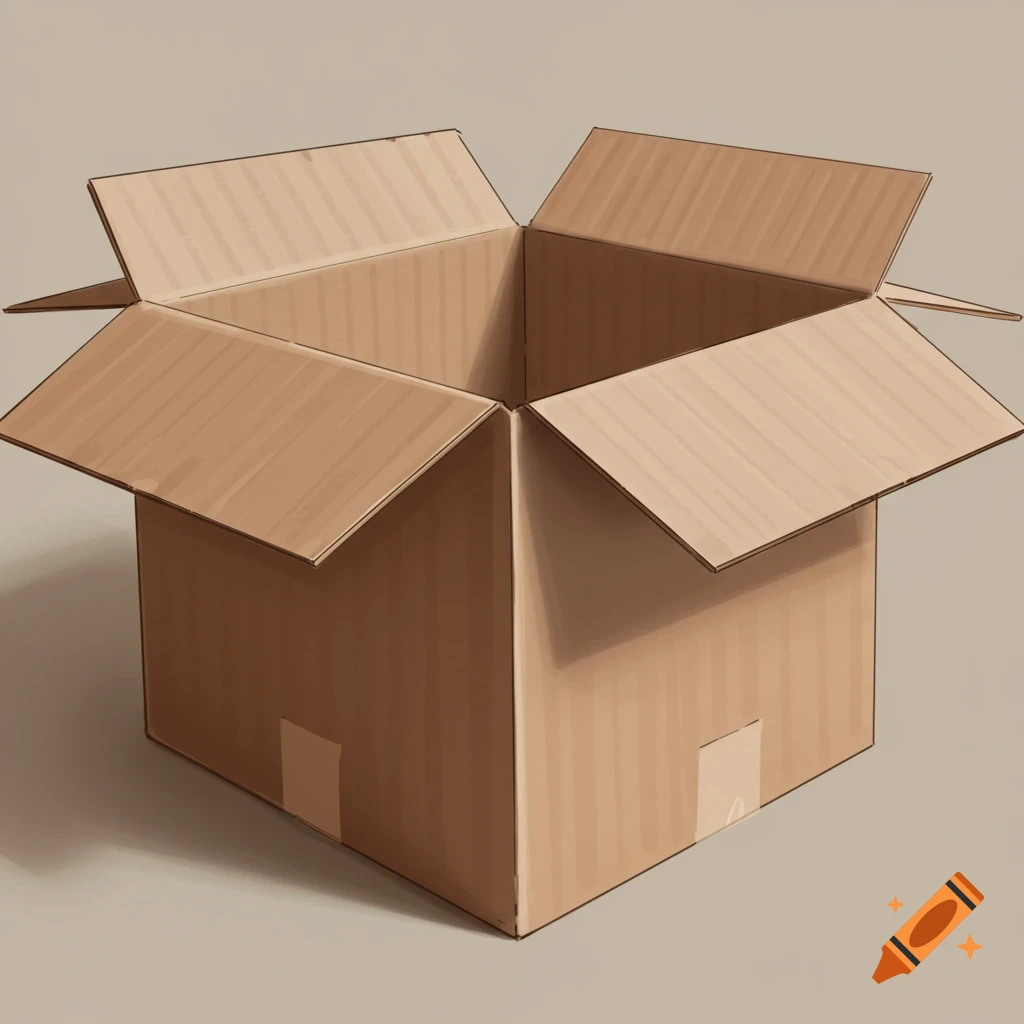 An open cardboard box.