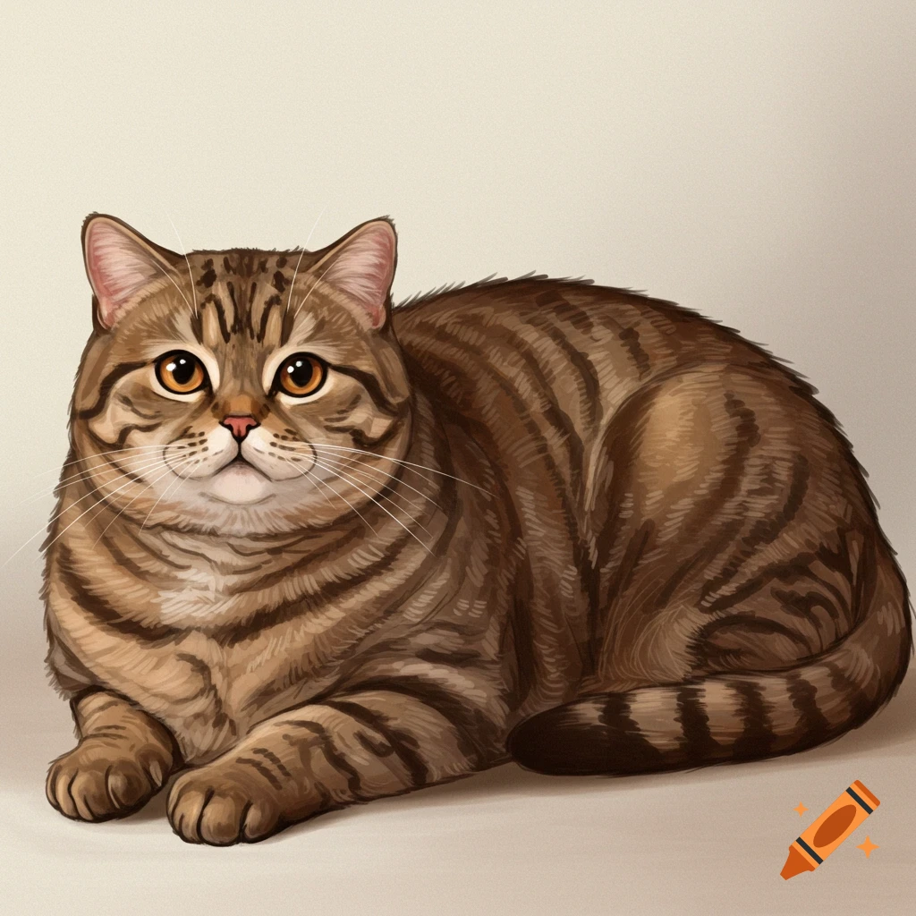 A brown tabby cat lying down.