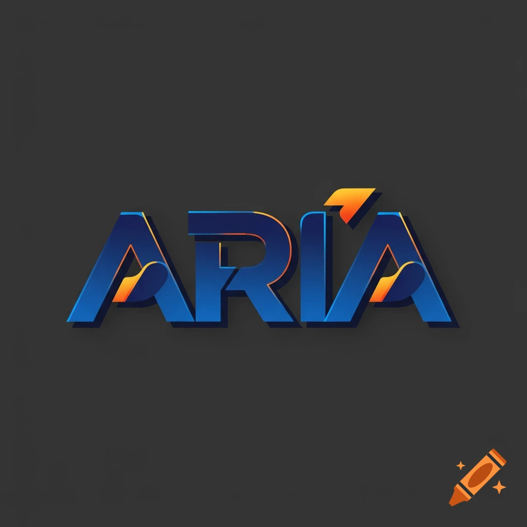 Digital logo for ARIA with blue and orange gradient