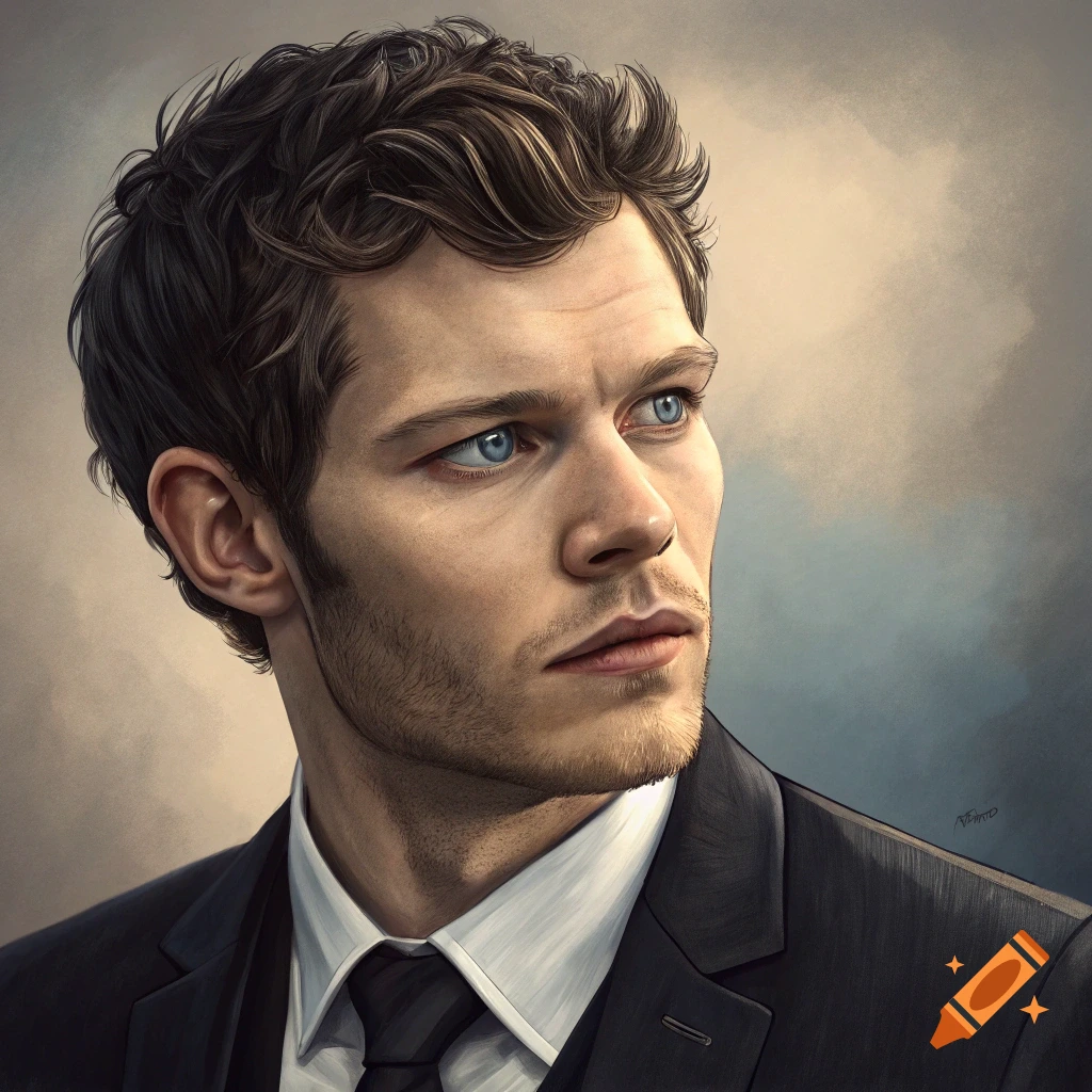 a man in a suit looking upwards