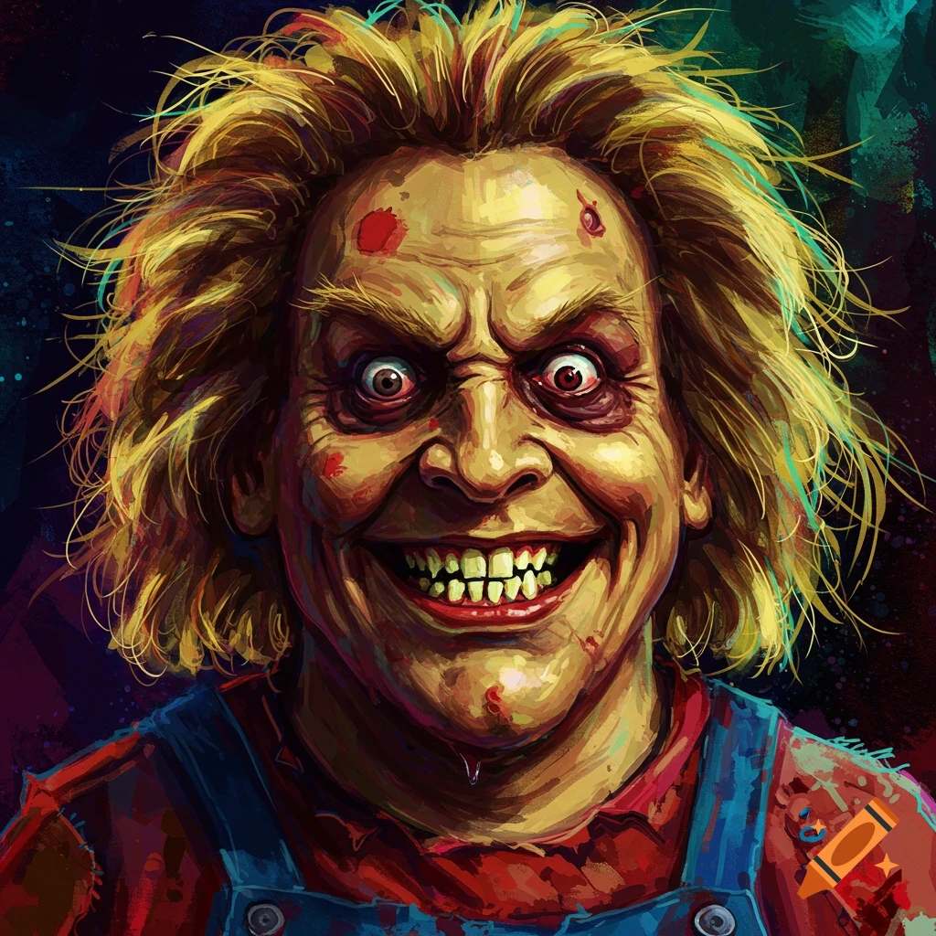 The horror character Chop Top is smiling manically