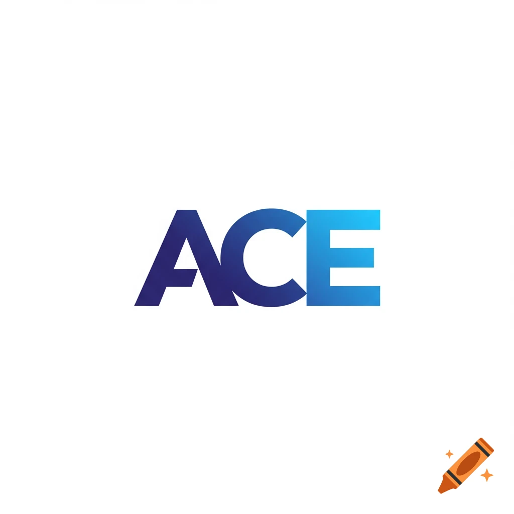 A blue and purple gradient logo with the letters ACE on a white background.