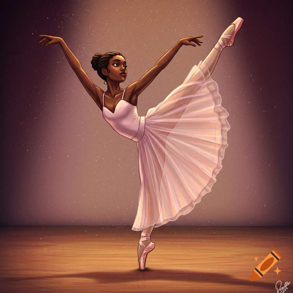 A ballerina performing a pose on stage