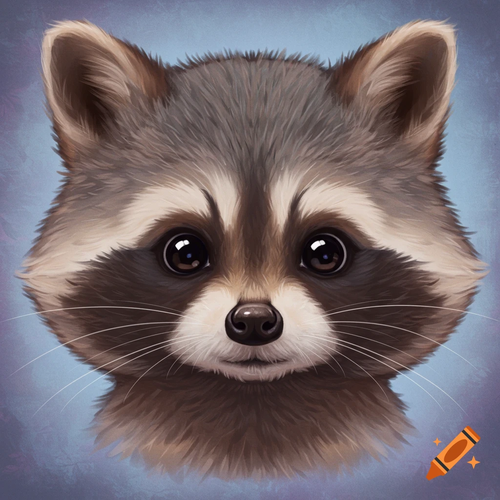 A cute raccoon face