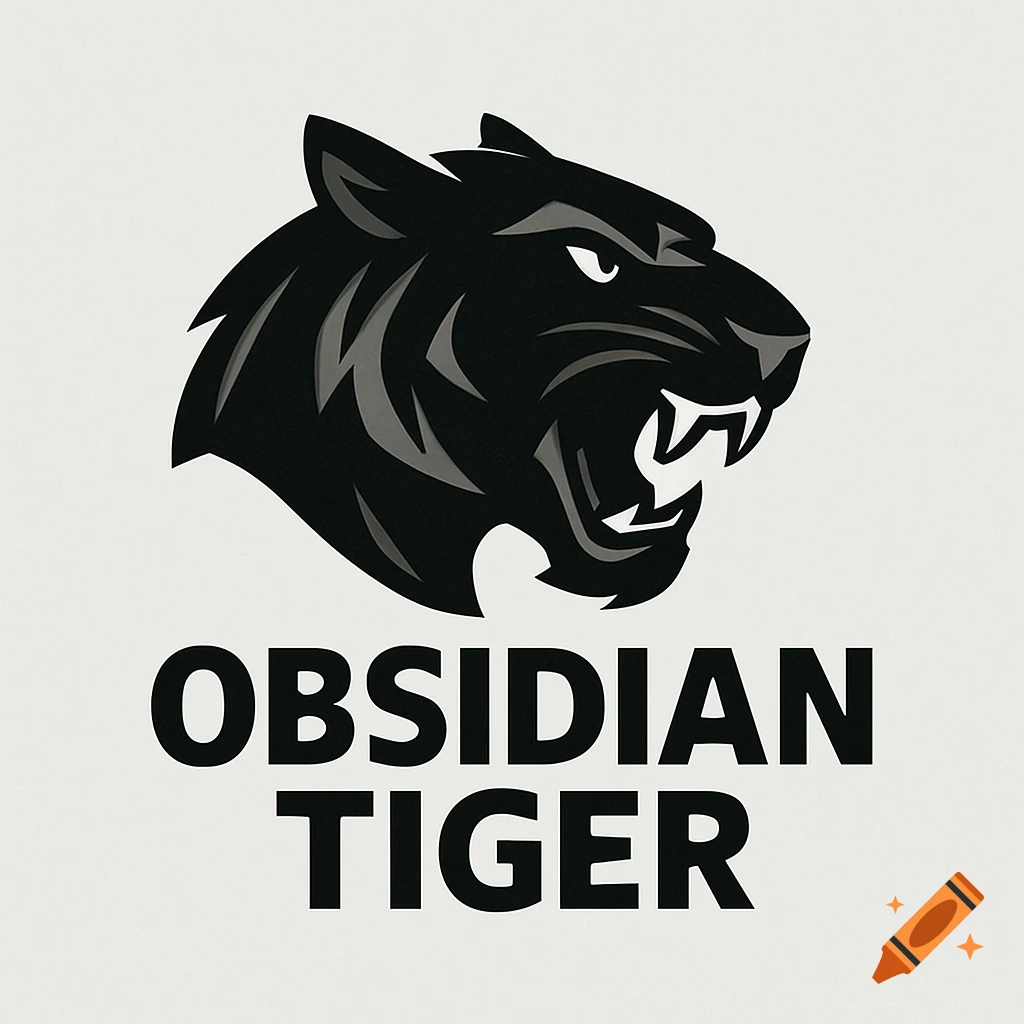 Stylized black tiger head logo above the words 'OBSIDIAN TIGER'