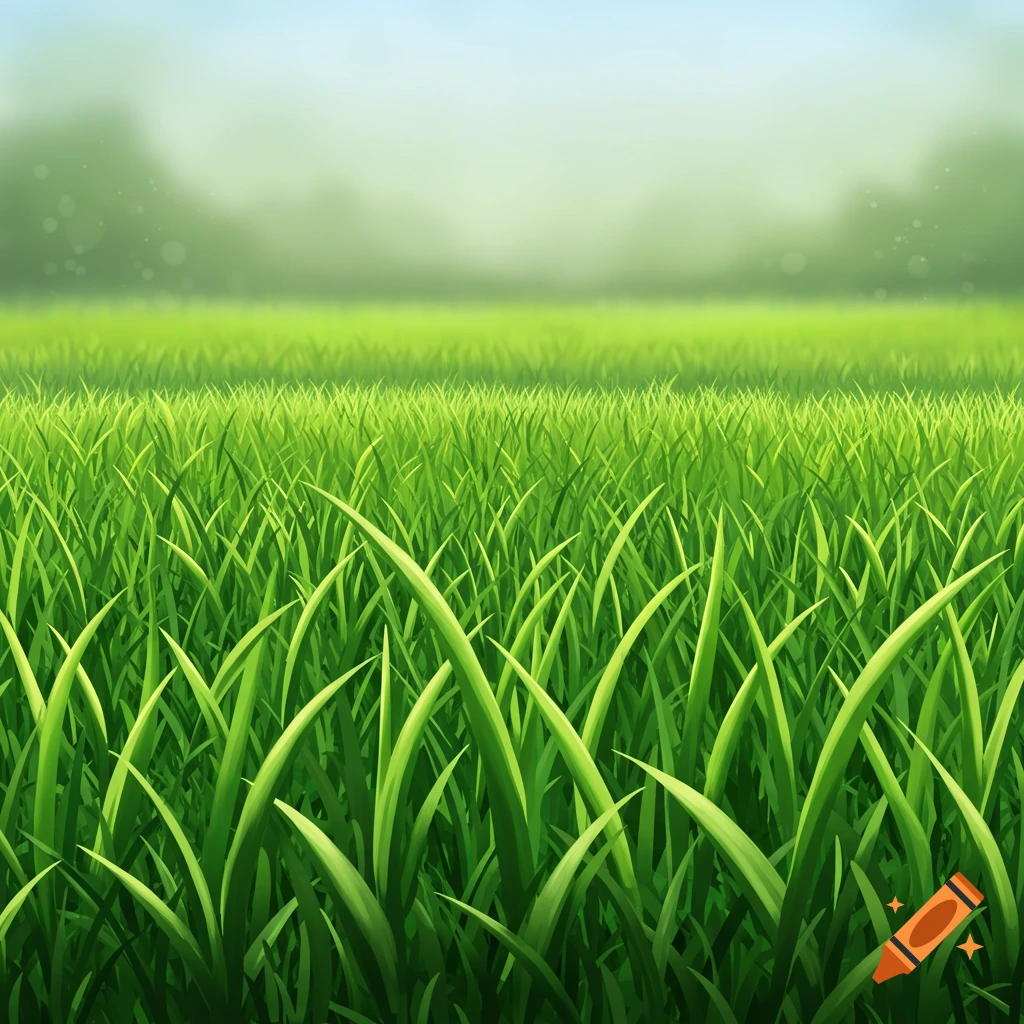 Green grass blades in a field.