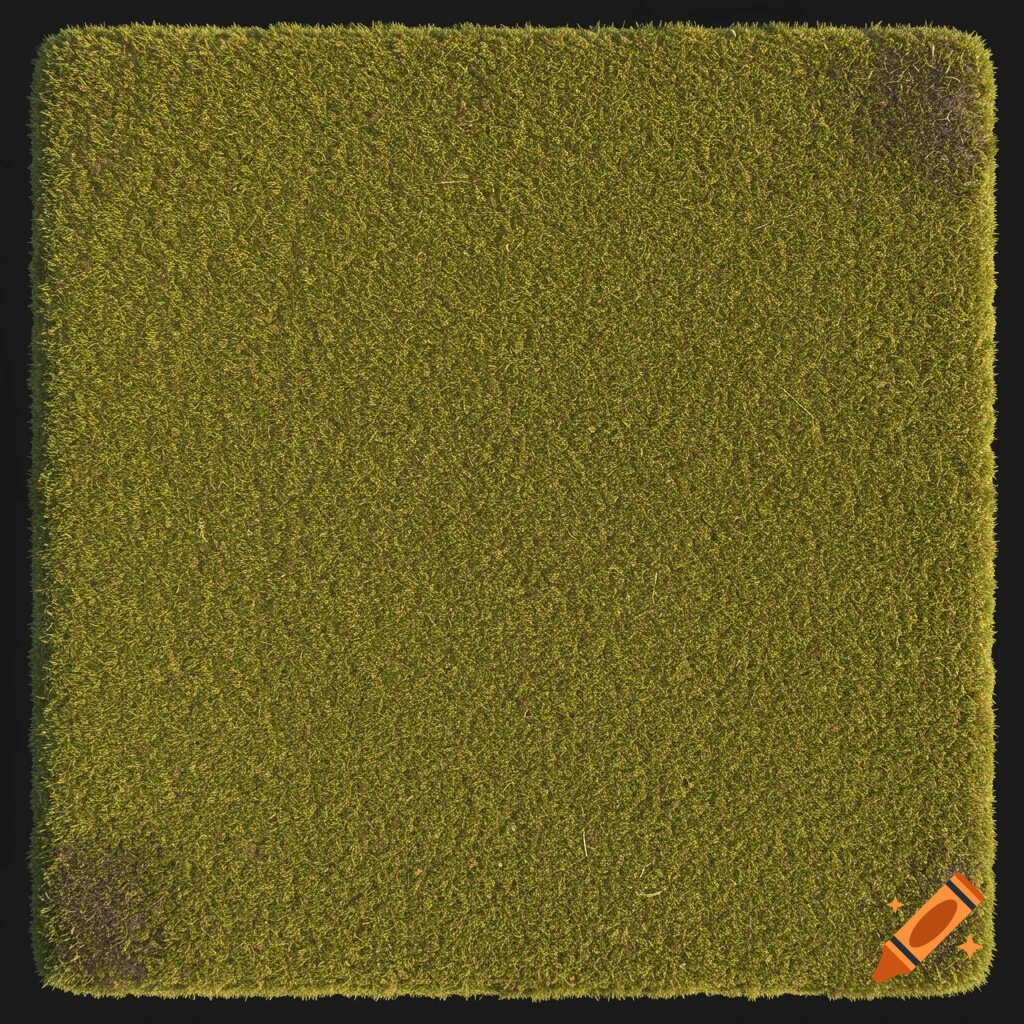 Top-down view of a moist, semi-yellow carpet texture with darker stains and patches.