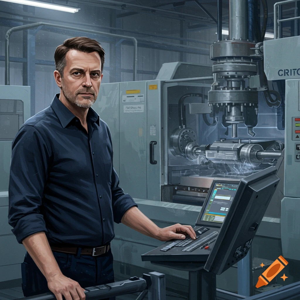 a man operating industrial machinery