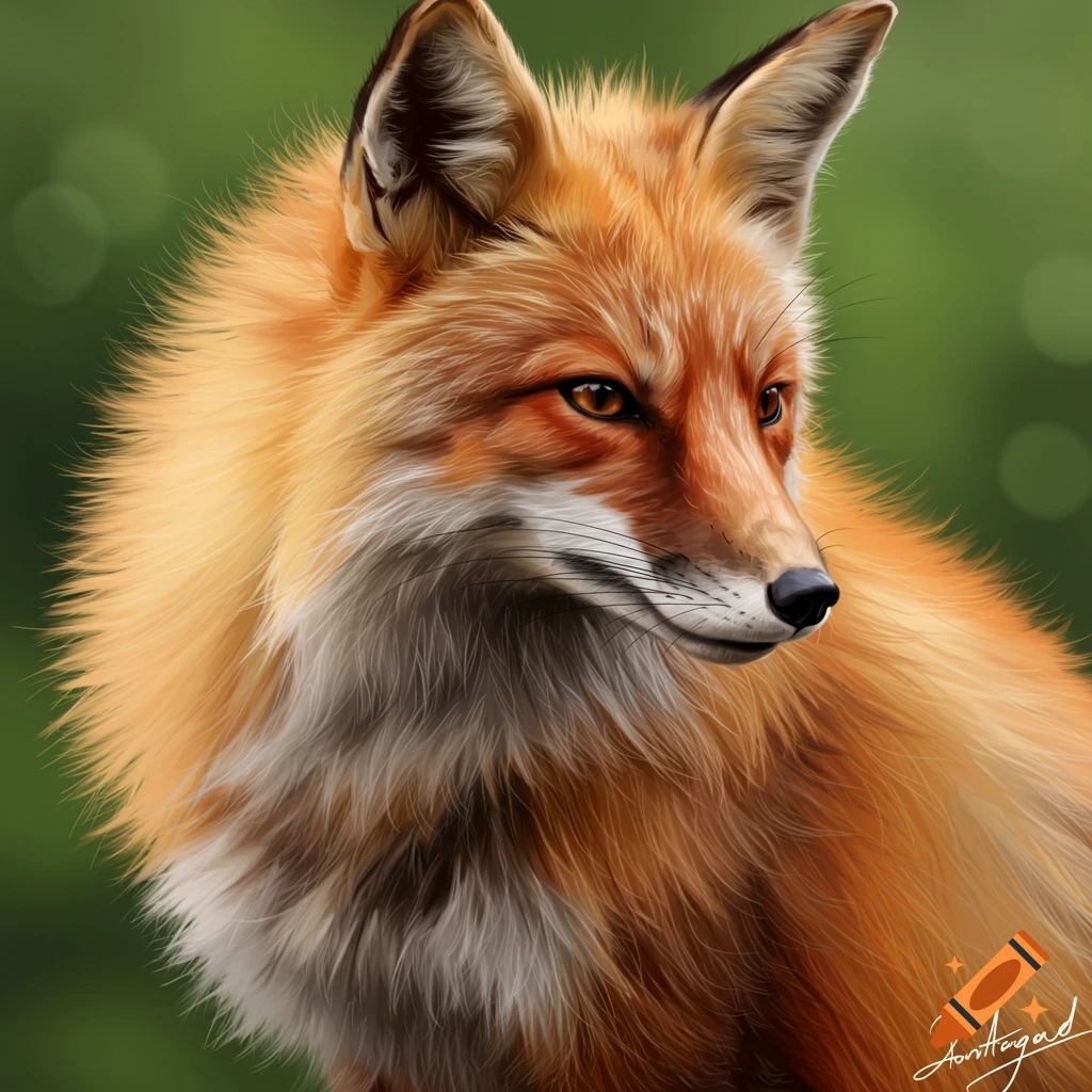 Portrait of a red fox looking right