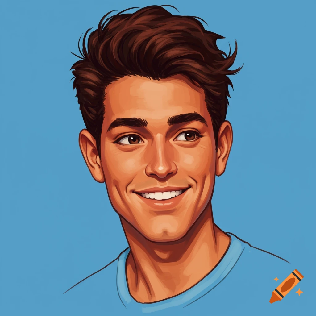 Portrait of a Smiling Man With a Round Face. created on Craiyon