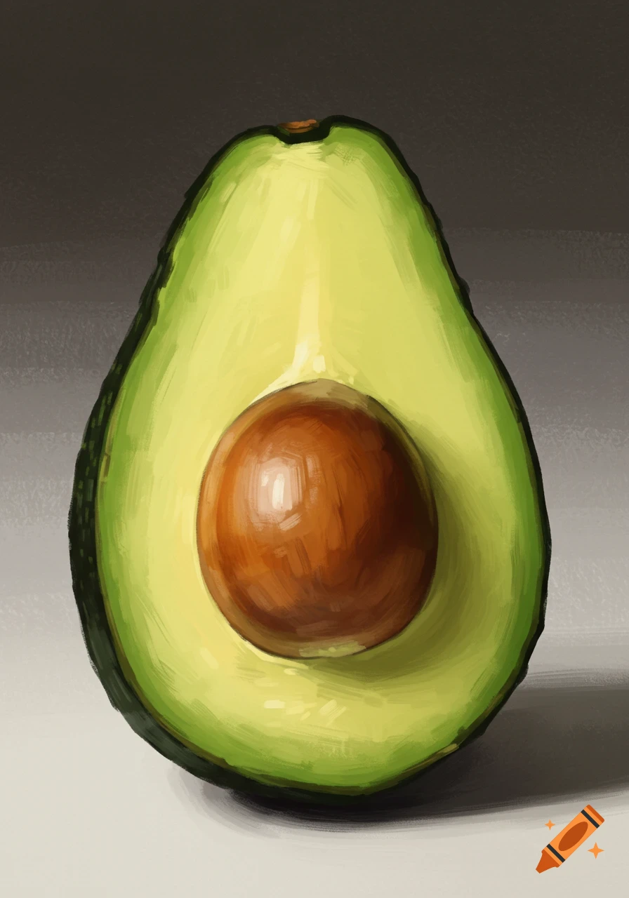 A halved avocado showing the pit