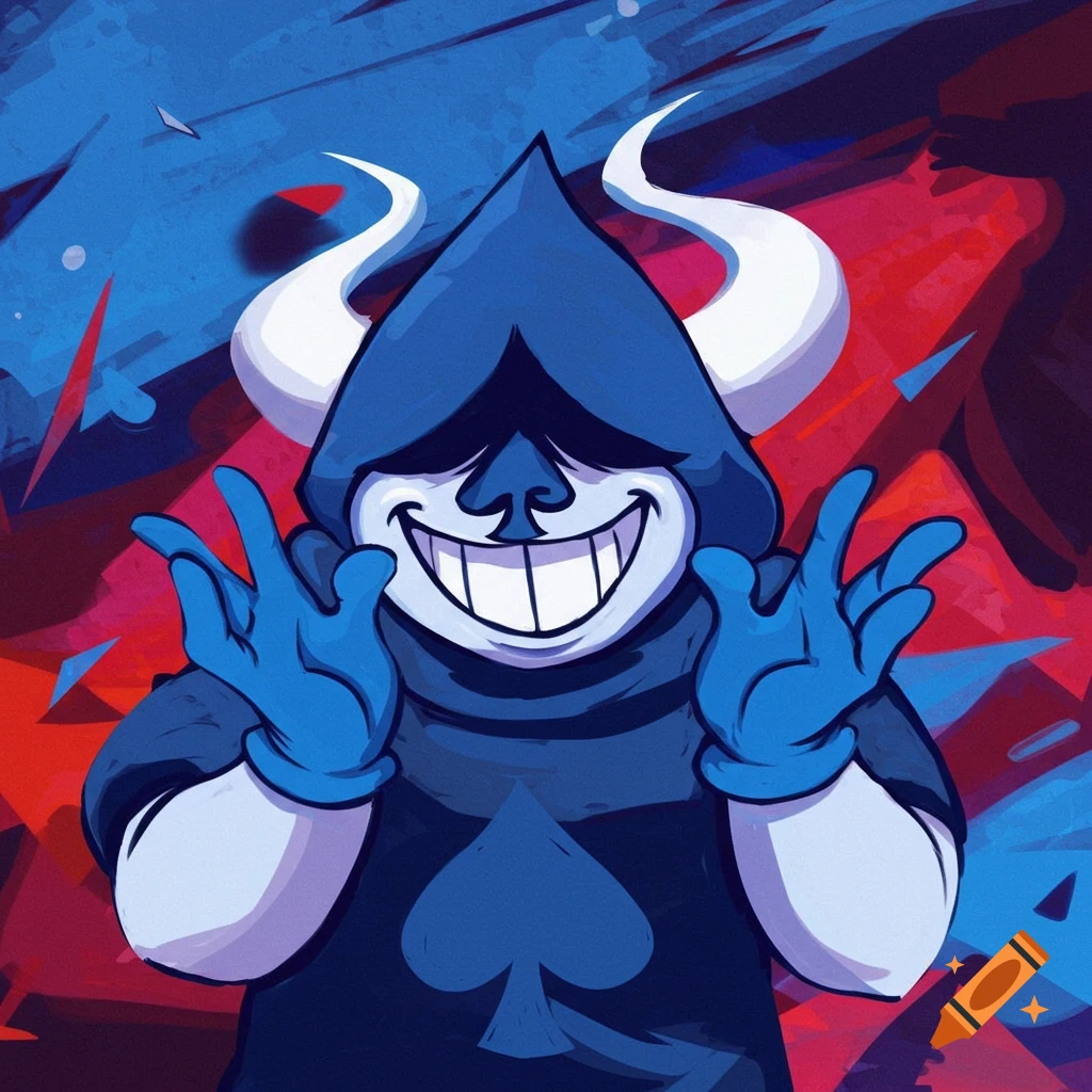 Stylized image of Lancer from Deltarune in an abstract style.