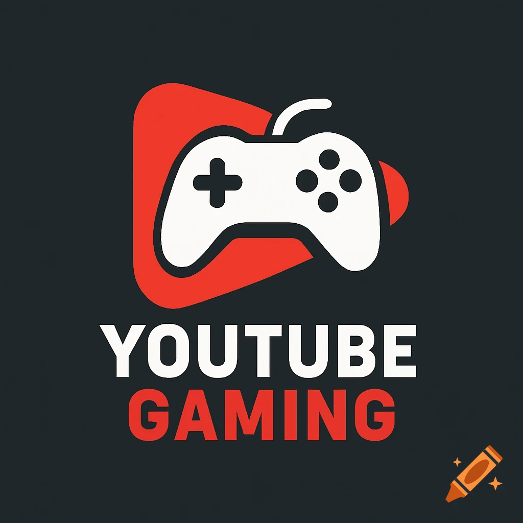 Logo with a white game controller over a red shape, and the words YOUTUBE GAMING.