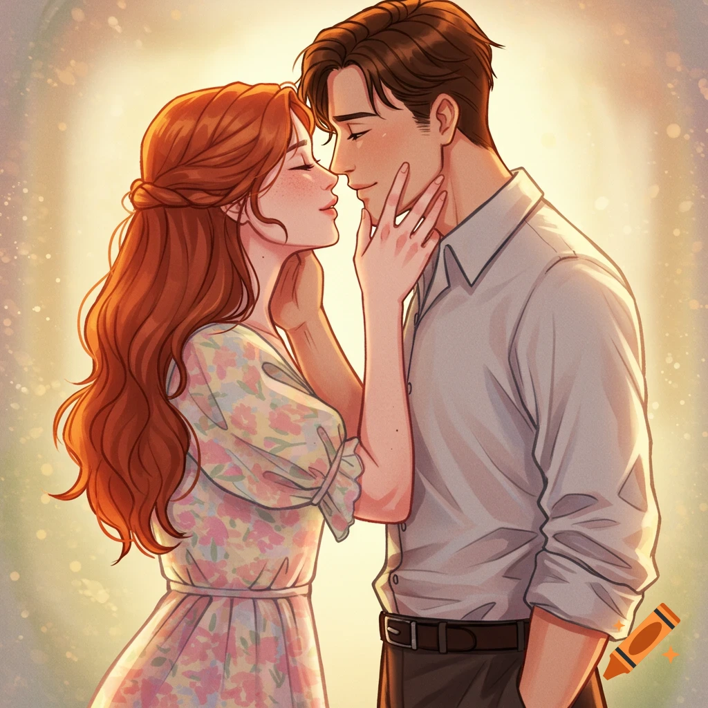 A romantic couple embracing