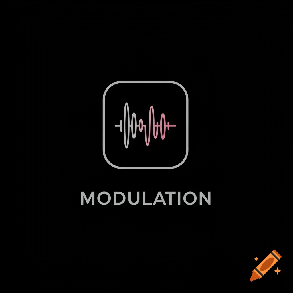 An icon logo featuring a waveform graphic and the text MODULATION on a black background.