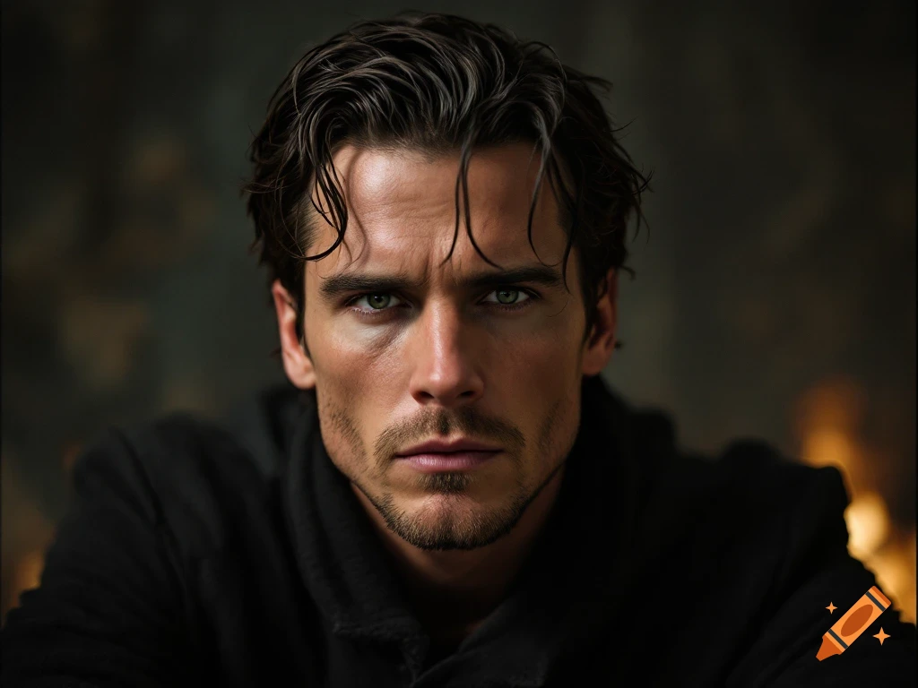 Photorealistic close-up portrait of a man
