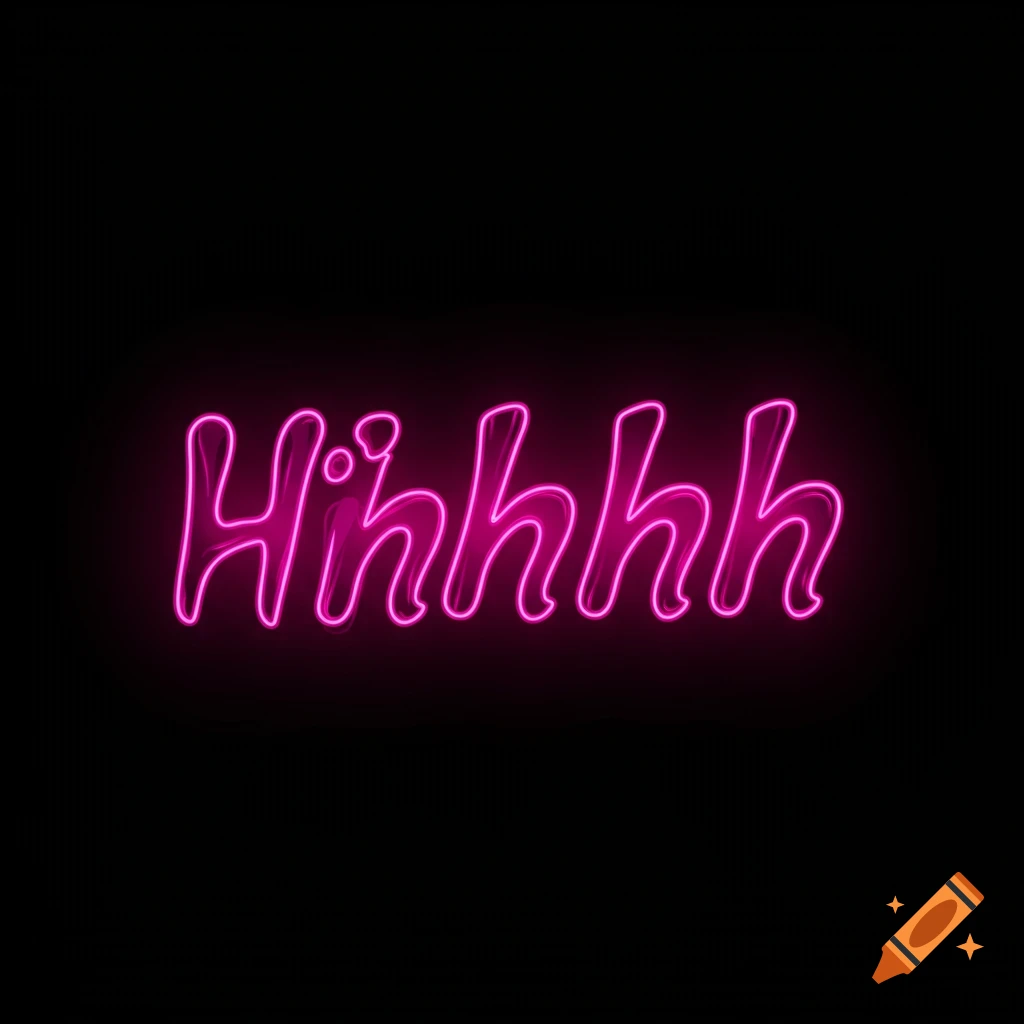 Pink neon sign displaying the word Hihhhh