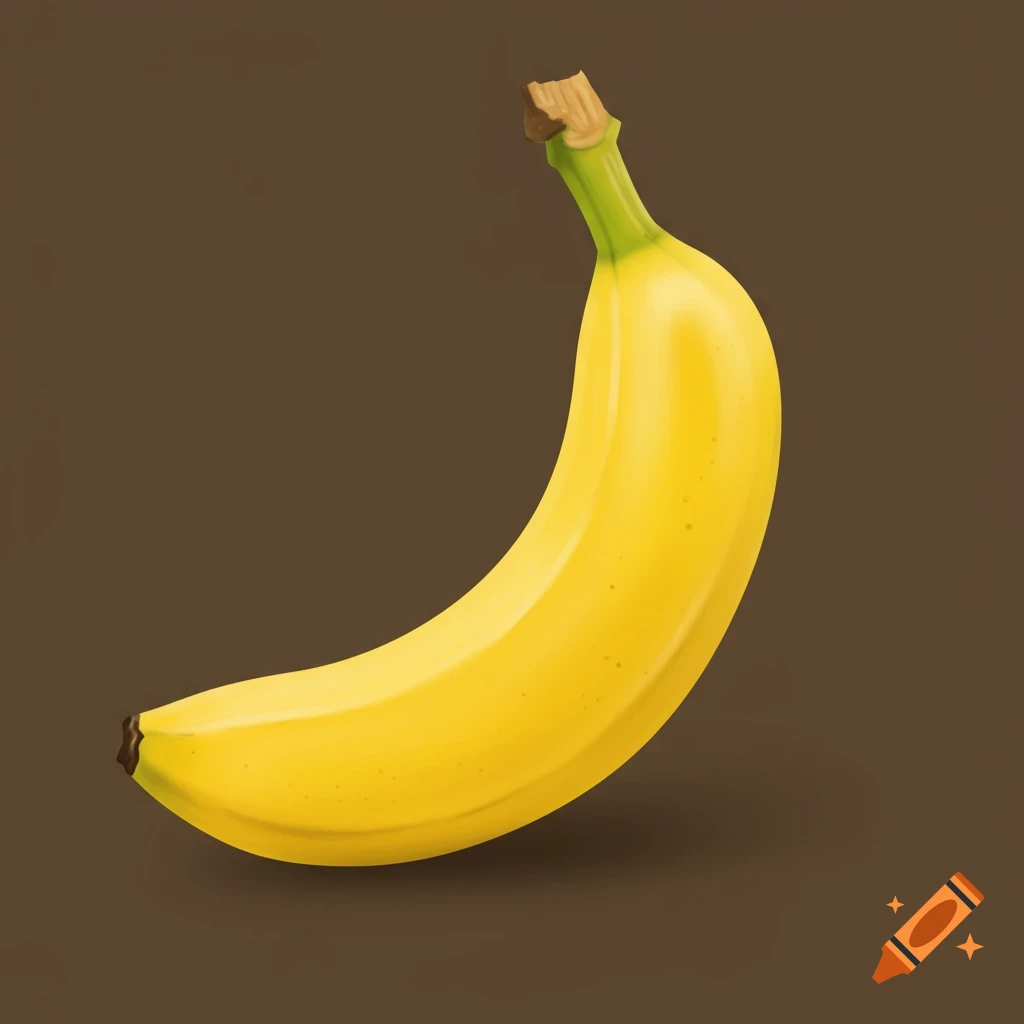 A yellow banana on a brown background.