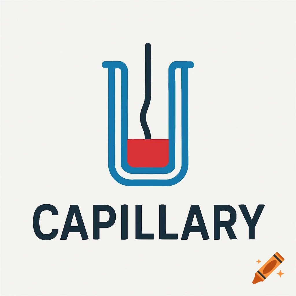 A simple illustration of a test tube with liquid and the word CAPILLARY below it.