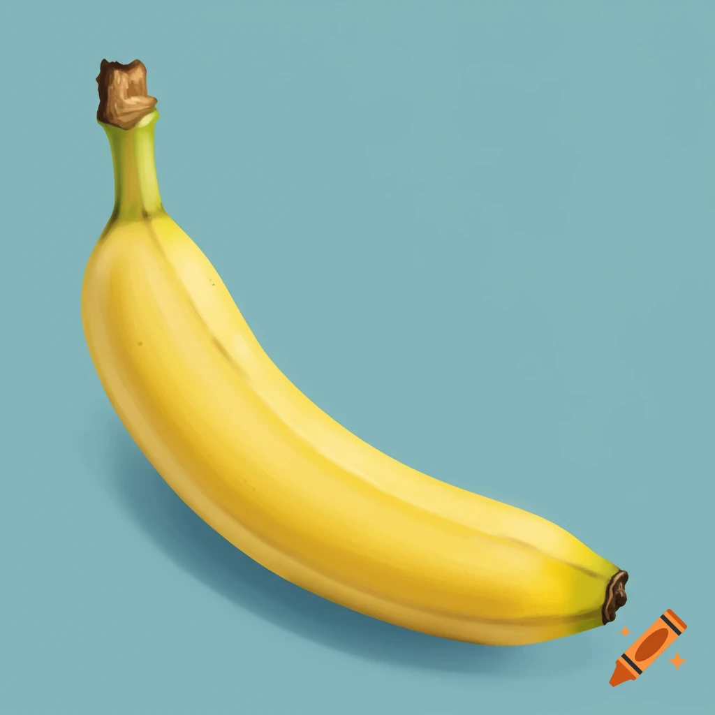 A single yellow banana on a blue background.