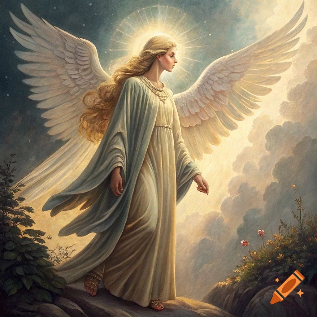 An angel with wings is in the clouds | Premium AI-generated