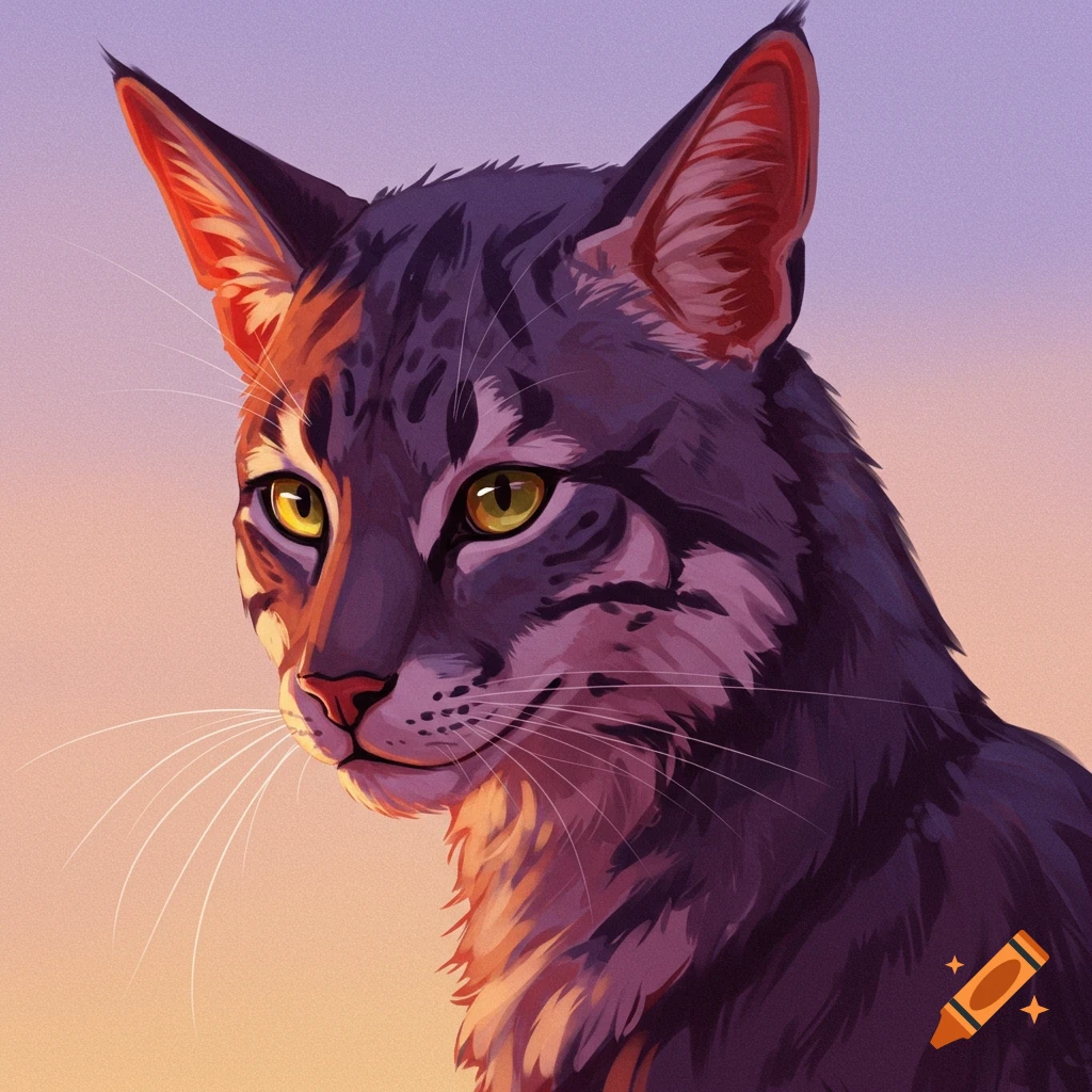 Portrait of a tabby cat at sunset