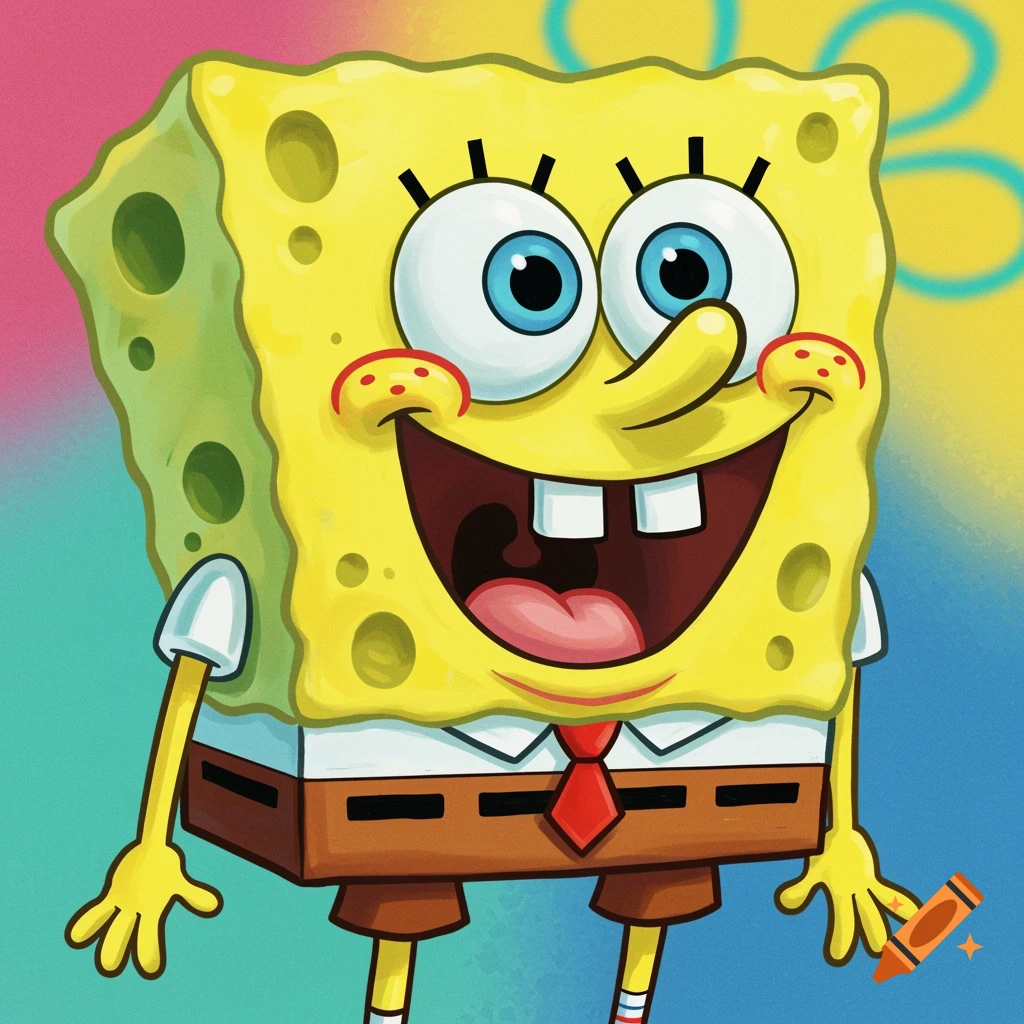 SpongeBob SquarePants smiling widely
