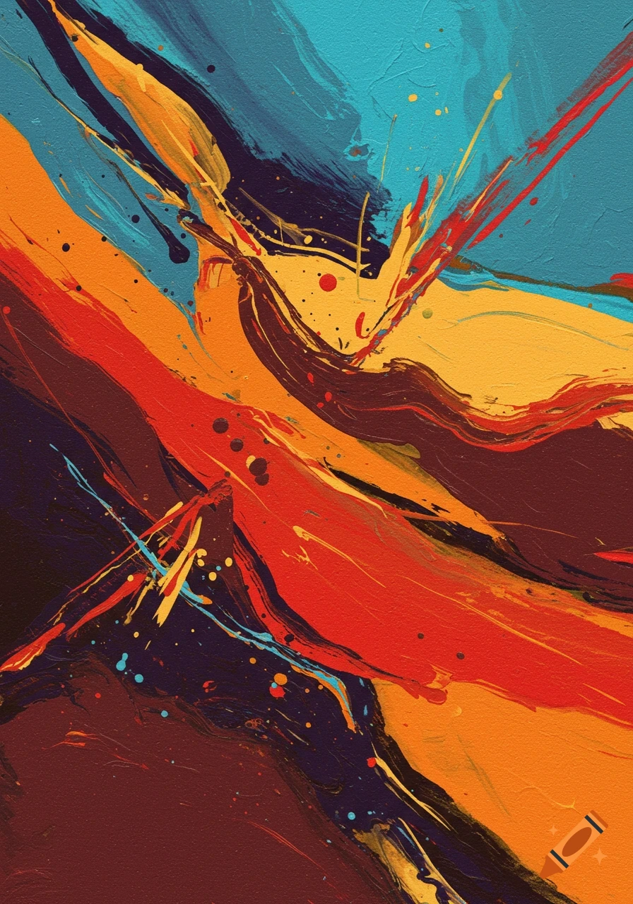 Abstract image with colorful brushstrokes.