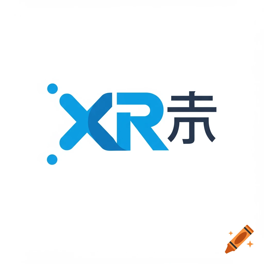 Blue logo with letters XR, two blue dots, and a Chinese character on a white background.