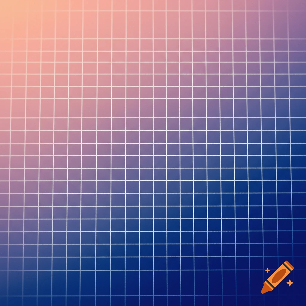 White grid pattern over a pink, purple, and blue gradient background